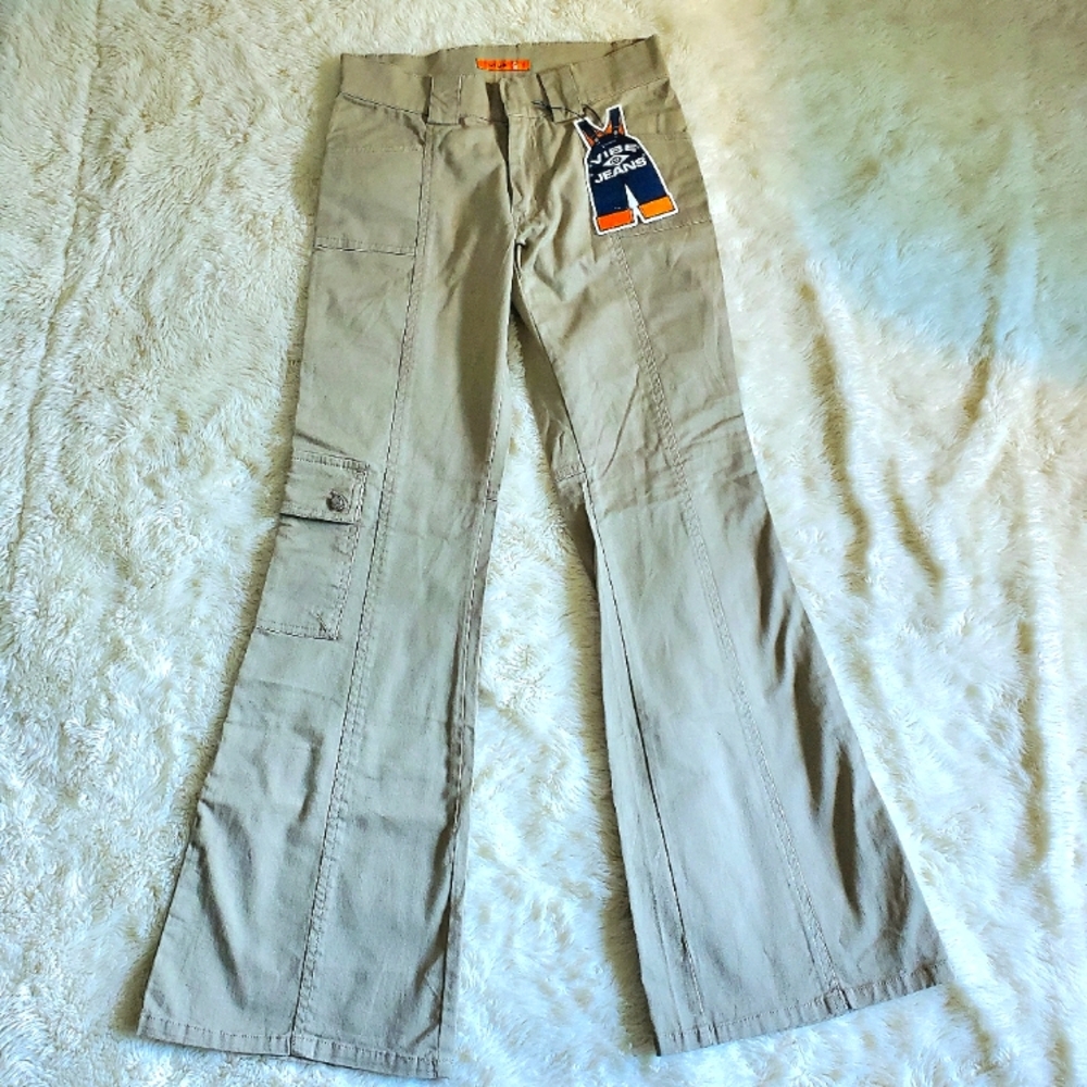 Y2K Vibe Co Jeans Teen Girls Wide Leg Beige Pants. New.